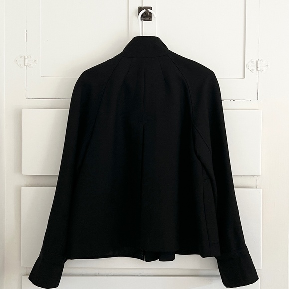 Banana Republic 100% Wool Funnel Neck Jacket in Black Size Large - Picture 6 of 8